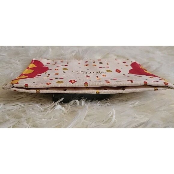 LOccitane En Provence Makeup Bag Recycled Cotton Pouch NEW L'Occitane Red Yellow - Picture 7 of 9